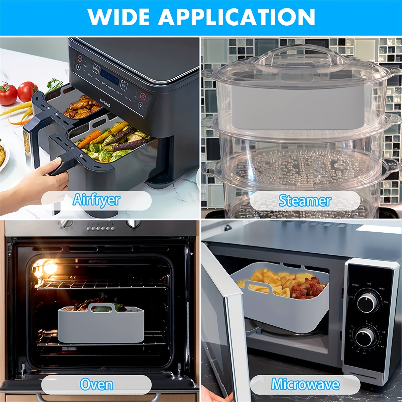 MMH 2Pcs Air Fryer Silicone Liners- Air Fryer Silicone Pot