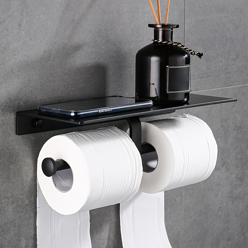 Wall Mounted Toilet Paper Storage Rack Mobile Phone Holder - Temu