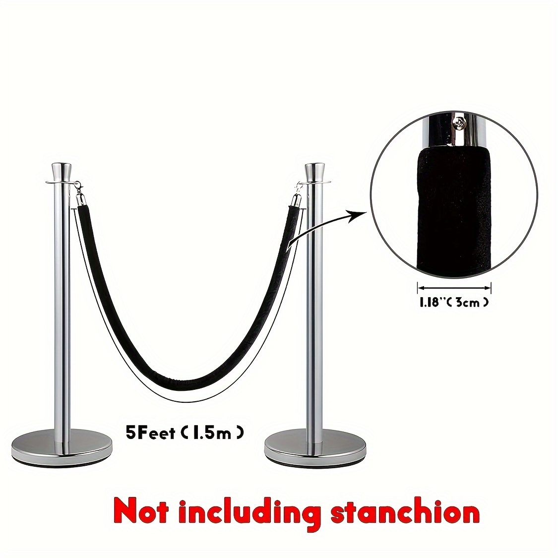 Velvet Stanchion Rope With Gold Hooks Crowd Control Rope - Temu Canada