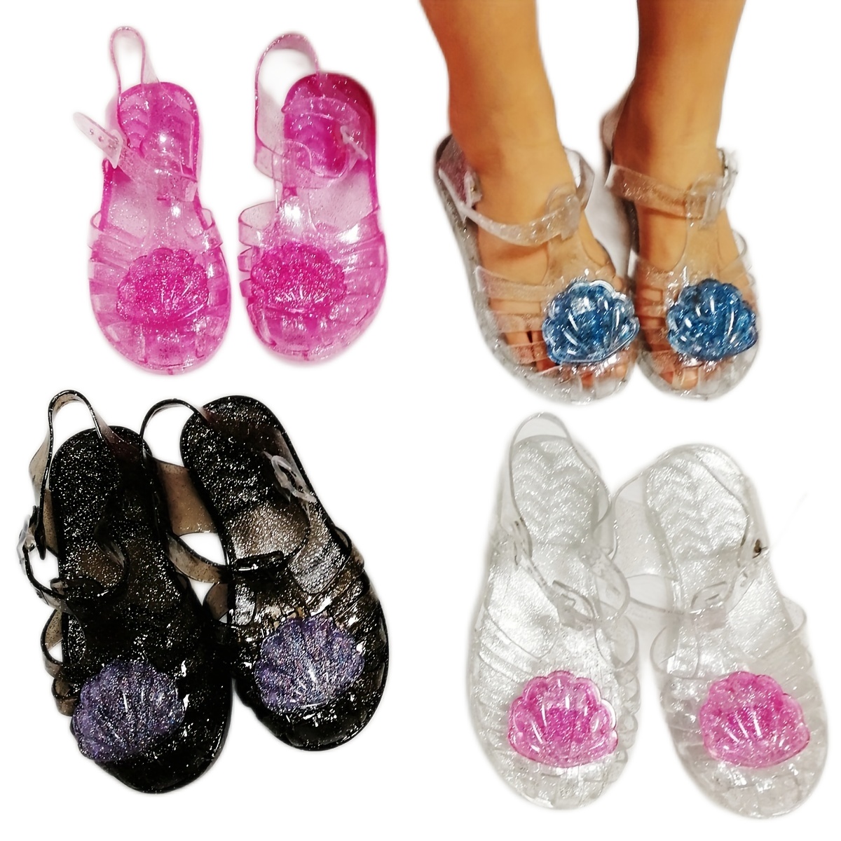 nsendm Female Sandal Little Kid Toddler Jellies Sandals Soft Sole