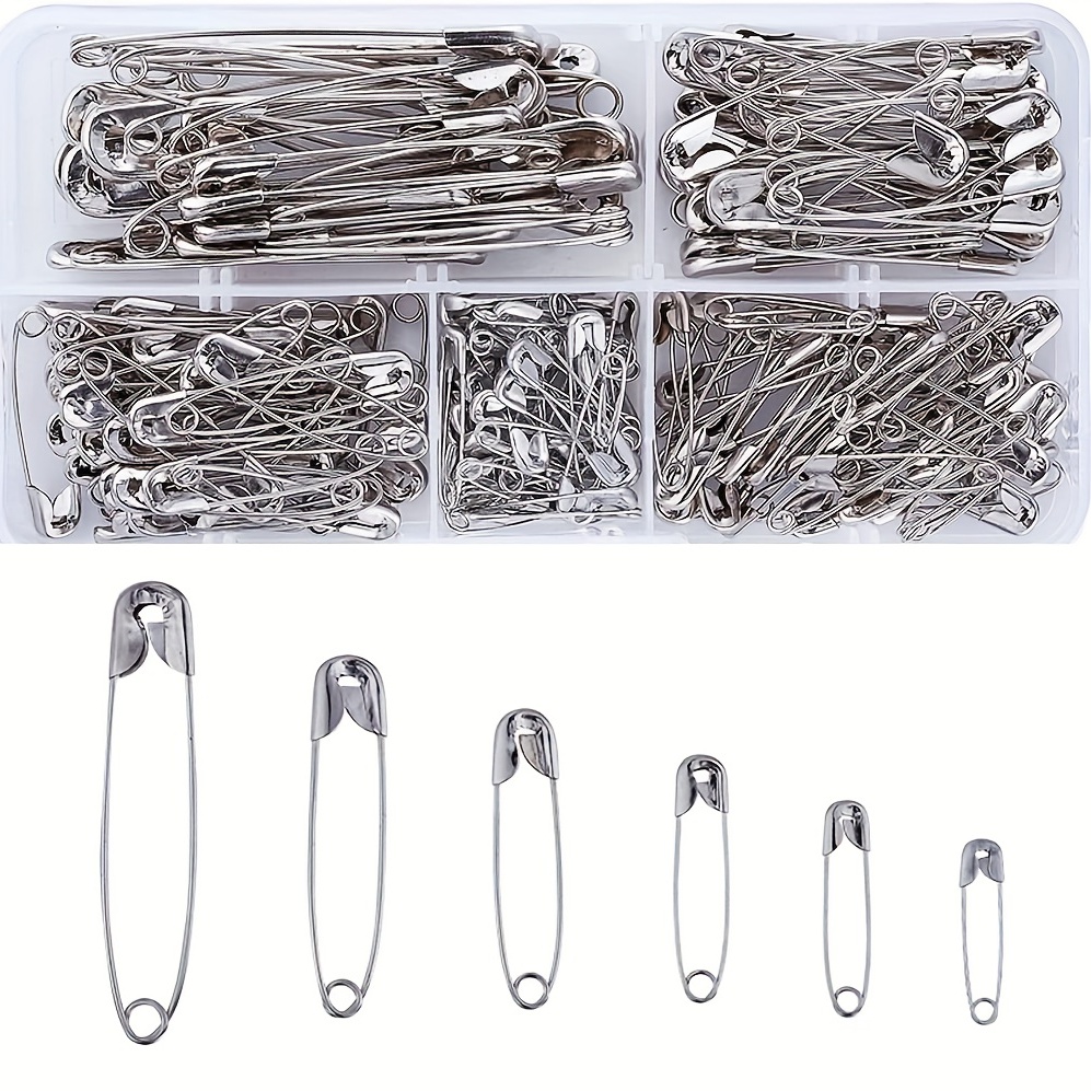 Safety Pins Assorted Size Nickel Plated Steel Safety Pin - Temu