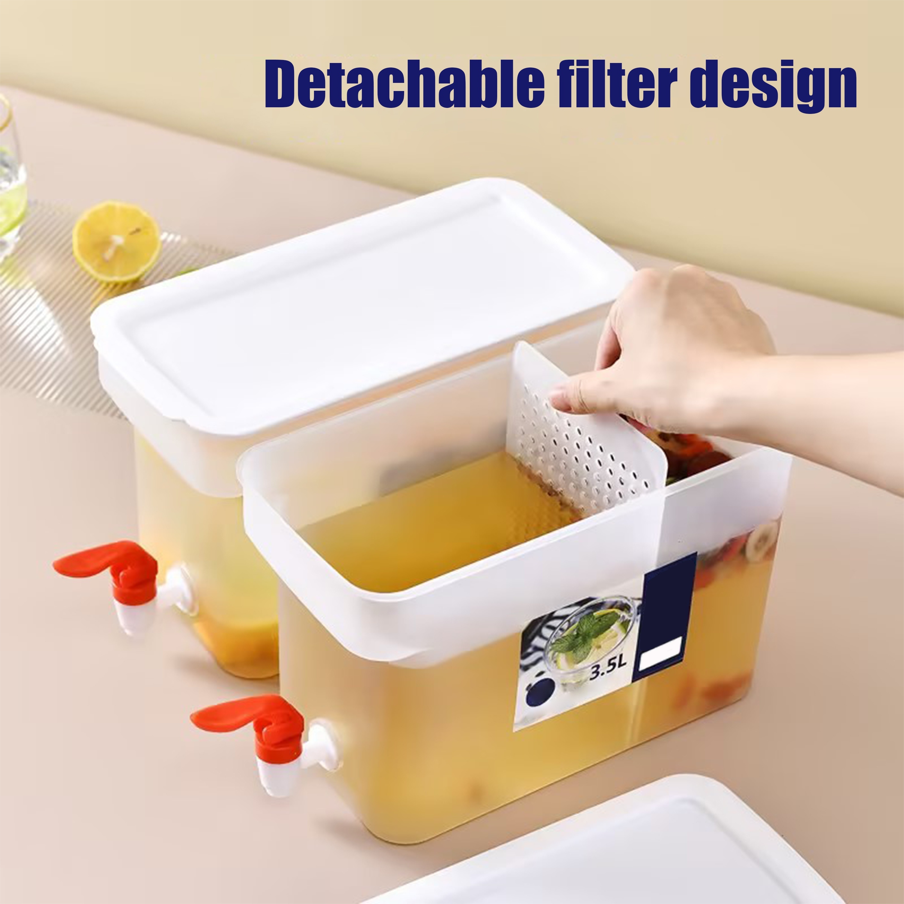 Fridge Jug With Filter Lid Plastic Water Pitchers With - Temu