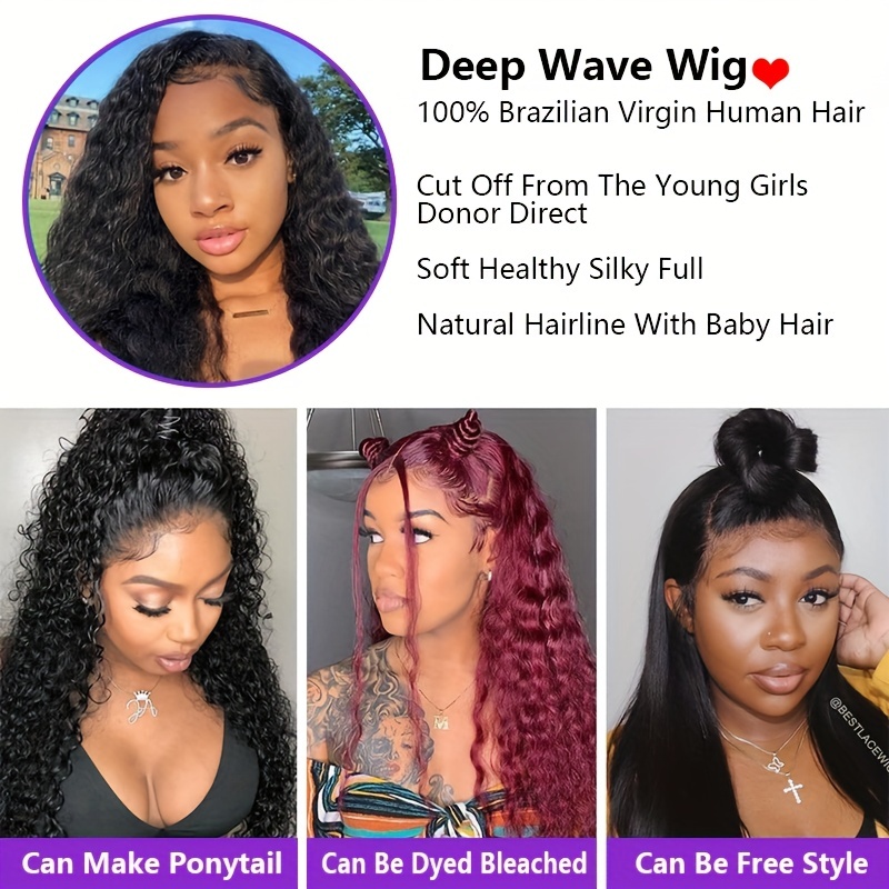 Deep Wave Human Hair Bundle Brazilian Virgin Hair 24 inch Deep