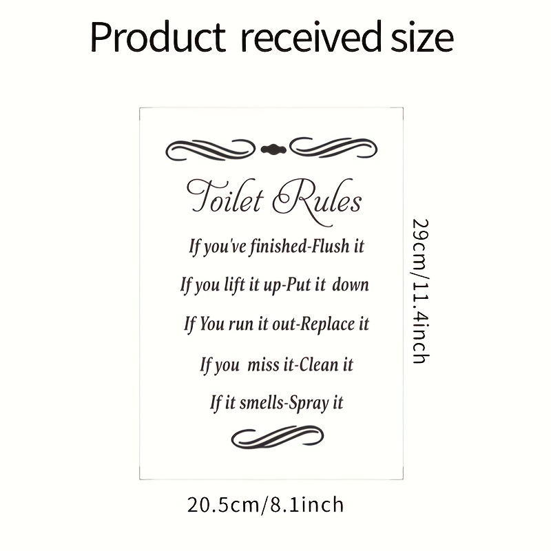 Toilet Lid Decal Self-Adhesive Slogan Graphic Sticker