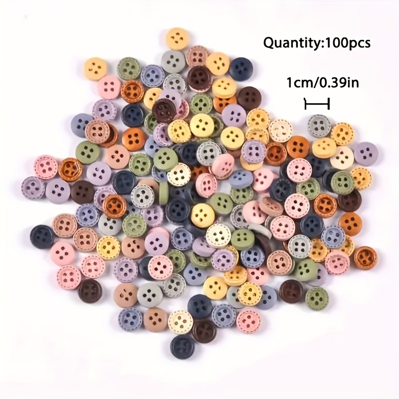 Multicolor Four Holes Wooden Buttons Diy Handmade Clothing - Temu