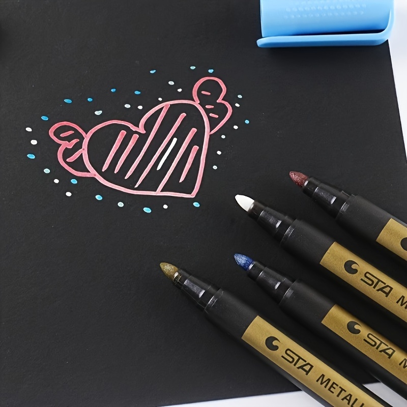 QISIWOLE Paint Markers Pens Metallic, 10 Colors Paint Pens for Rock  Painting, Black Paper, Scrapbook, Photo Album, Paint Marker for DIY Arts &  Crafts