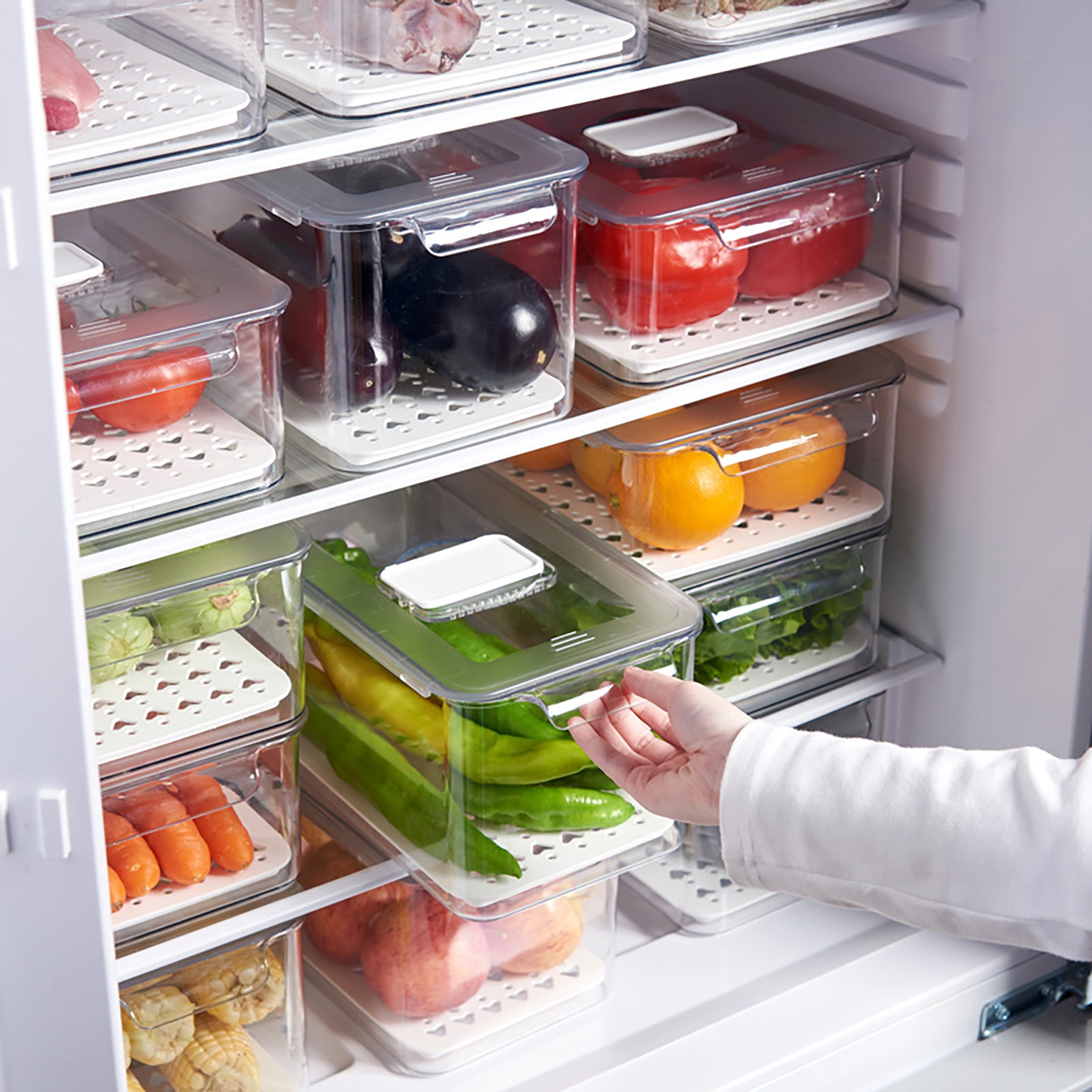 Refrigerator Fresh keeping Freezer Organizer Sliding Lid - Temu