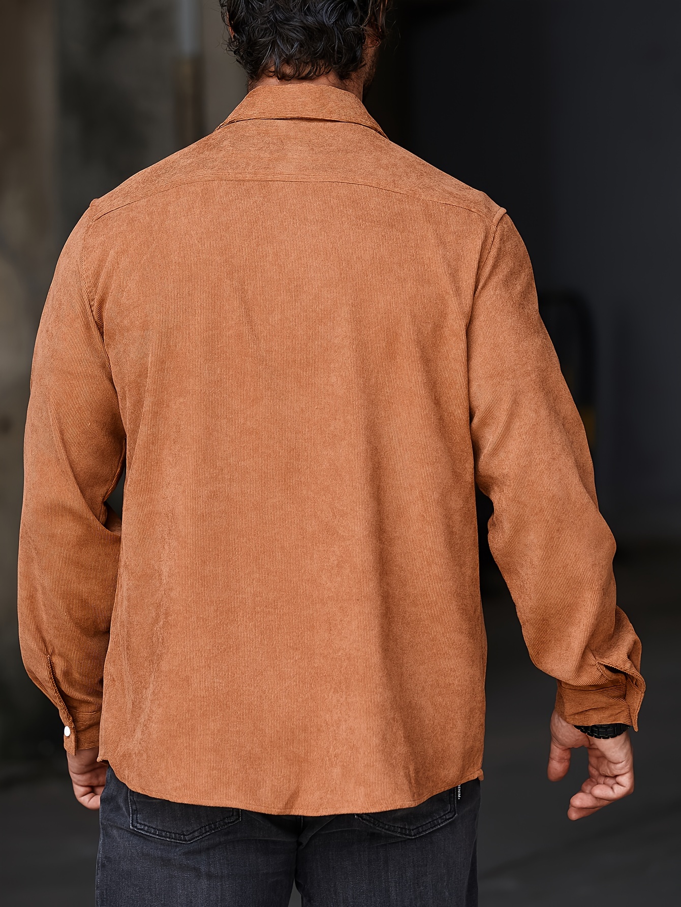 Men's Casual Lapel Shirt Button Up Long Sleeve