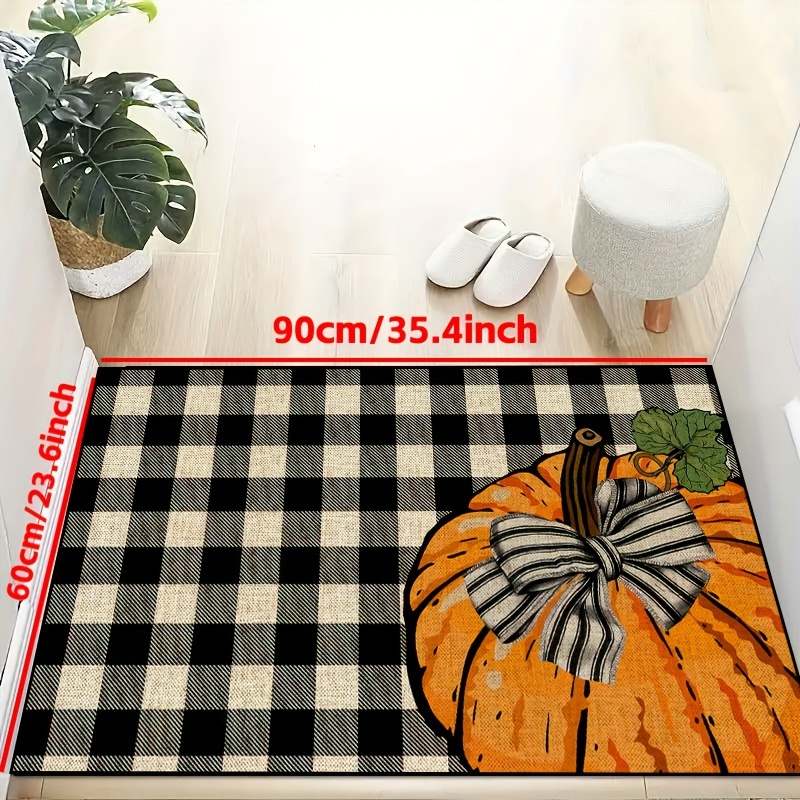 Buffalo Plaid Rug Halloween Decorative Doormat Buffalo Check - Temu