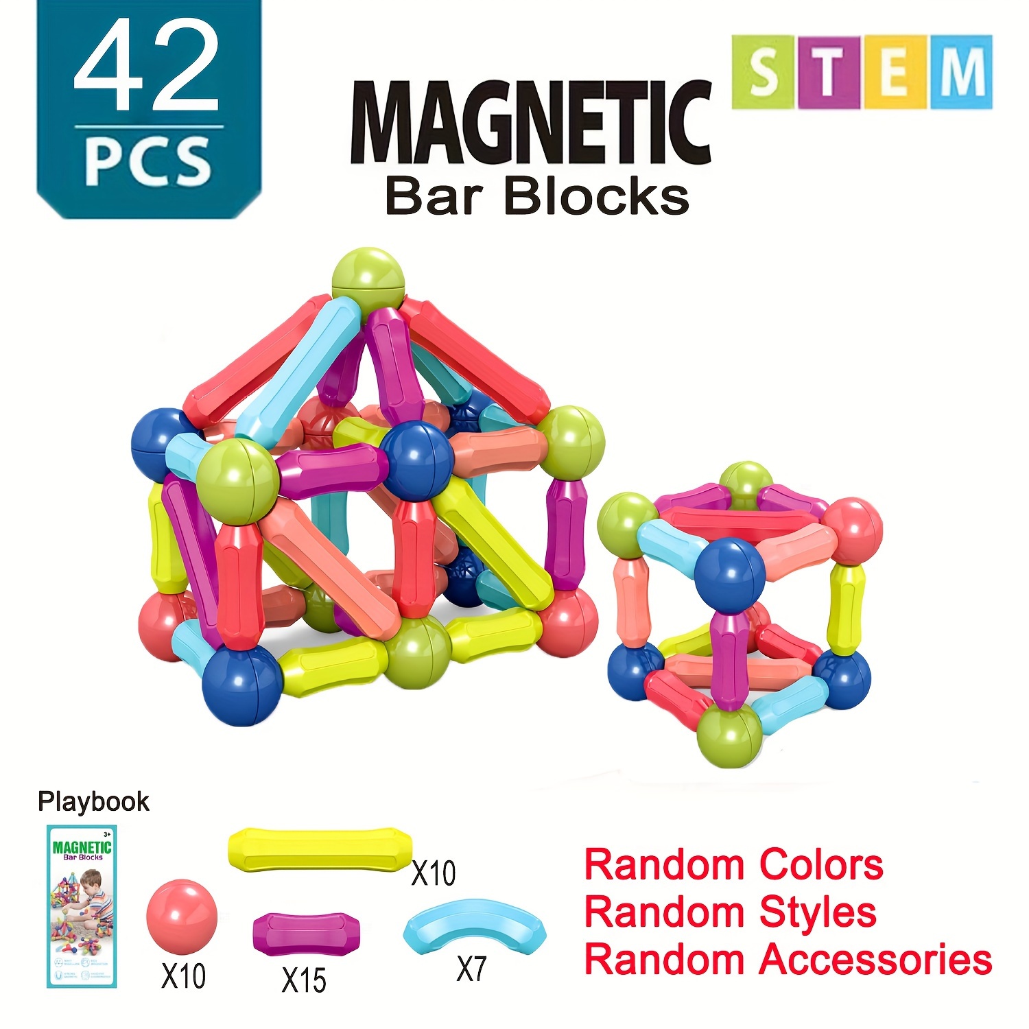 Juego De Varillas De Bolas Magnéticas, Juguetes De Construcción Magnéticos,  Educativo, Pulido, Brillante, Multigráfico, Regalo De Navidad Para Niños  Mayores De 3 Años ANGGREK Magnetic Building Toys