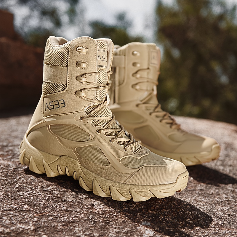 Botas de senderismo de tiro alto, botas impermeables de combate al aire  libre, para hombre, calzado de senderismo táctico del ejército de alta