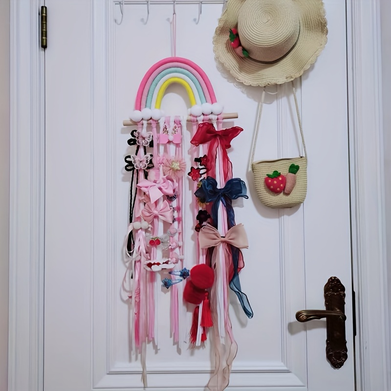  Baby Girls Hair Ties Holder, Hair Scrunchies Organizer Storage,  Hanging Hair Bow Holder, Clips for Hair Organizer pink : Home & Kitchen