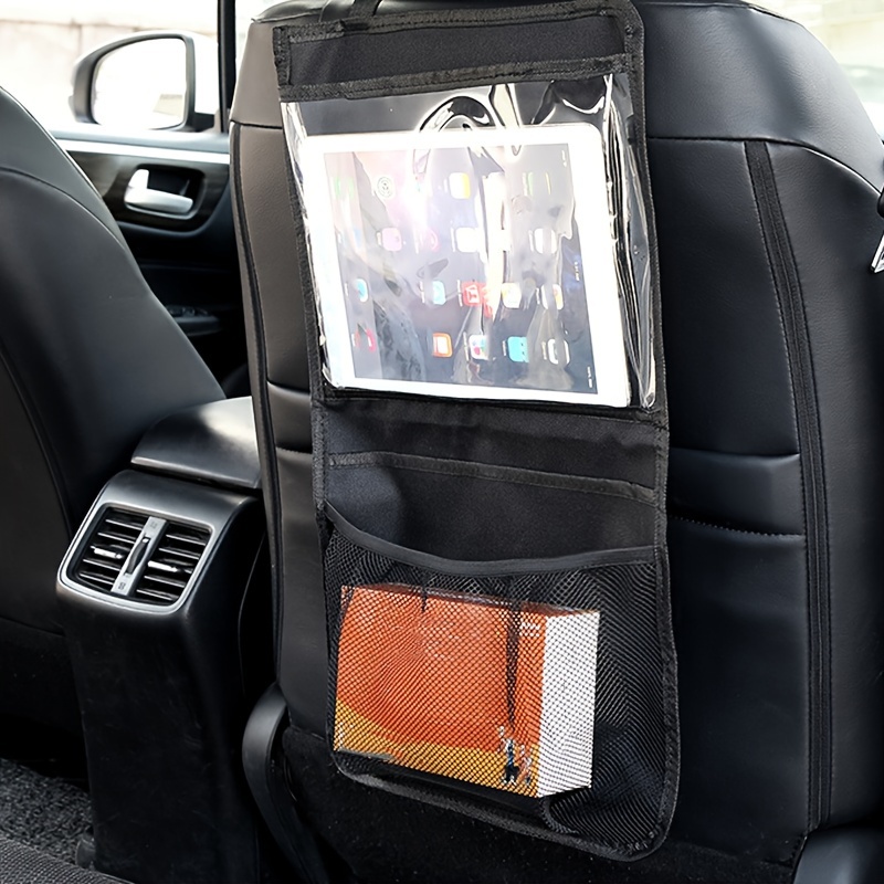 Protecteur de dossier de siège d'auto, organisateur de siège d'auto étanche  avec rangement multiple pour tablette / téléphone, sac de rangement de  voiture multifonctionnel pour l'organisation de voiture