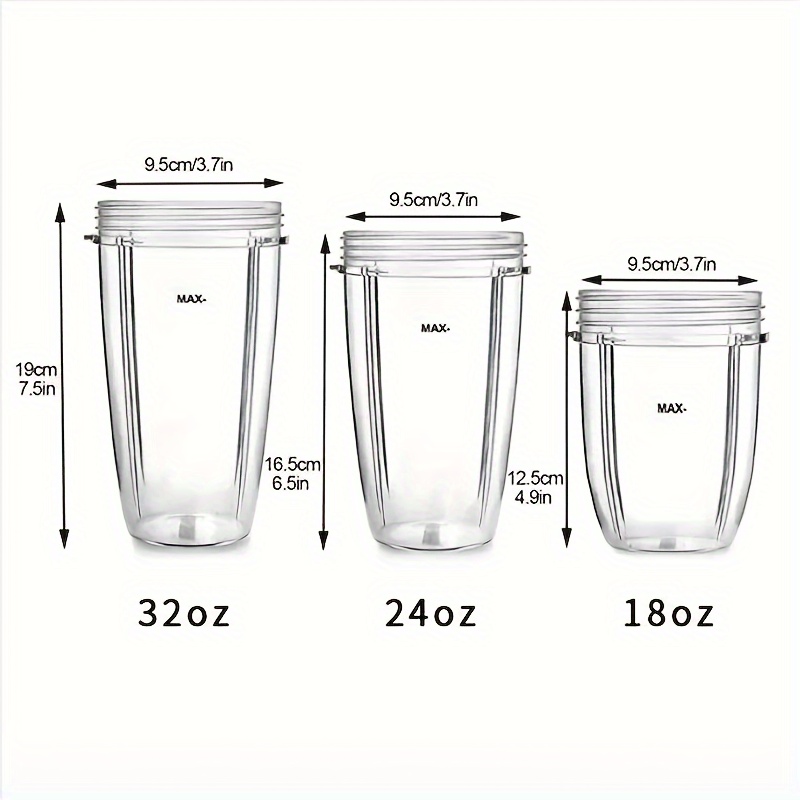 Lot of 3-Magic Bullet Replacement Cups With Handle Mugs Jar-14 oz To Max  Line