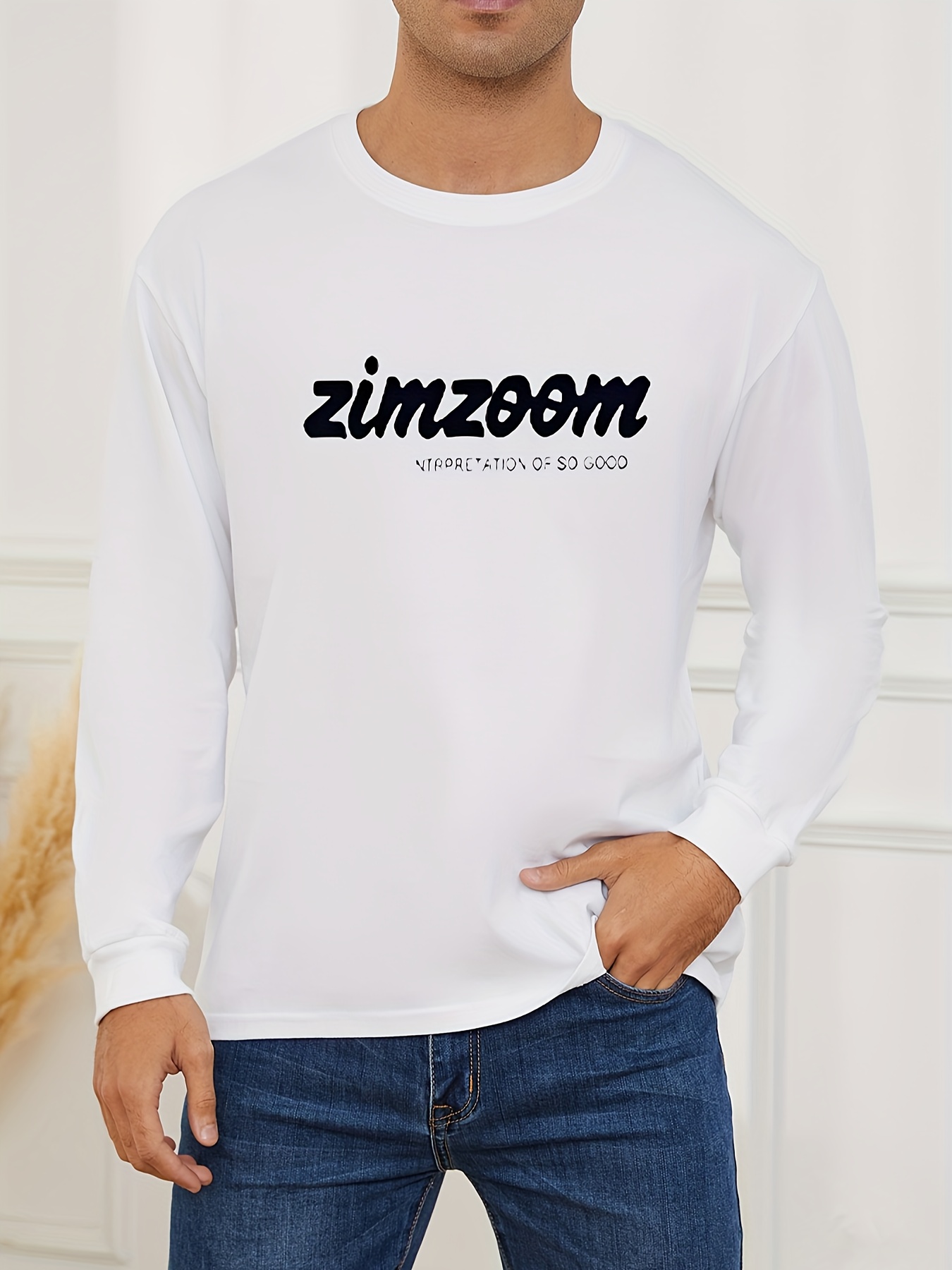 Zimzoom Print T shirt Tees Men Casual Long Sleeve T shirt - Temu Canada