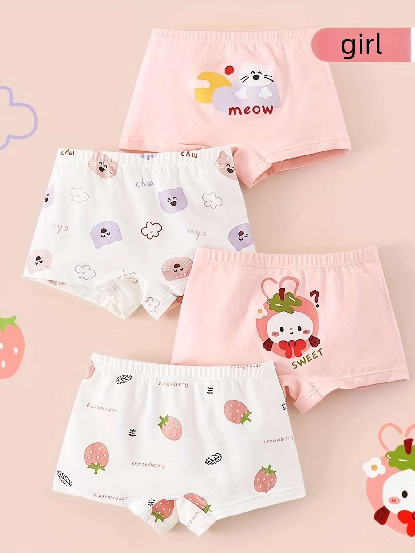 Girl's Boxer Briefs Anime Girl Pattern Comfy Underwear Kid's - Temu