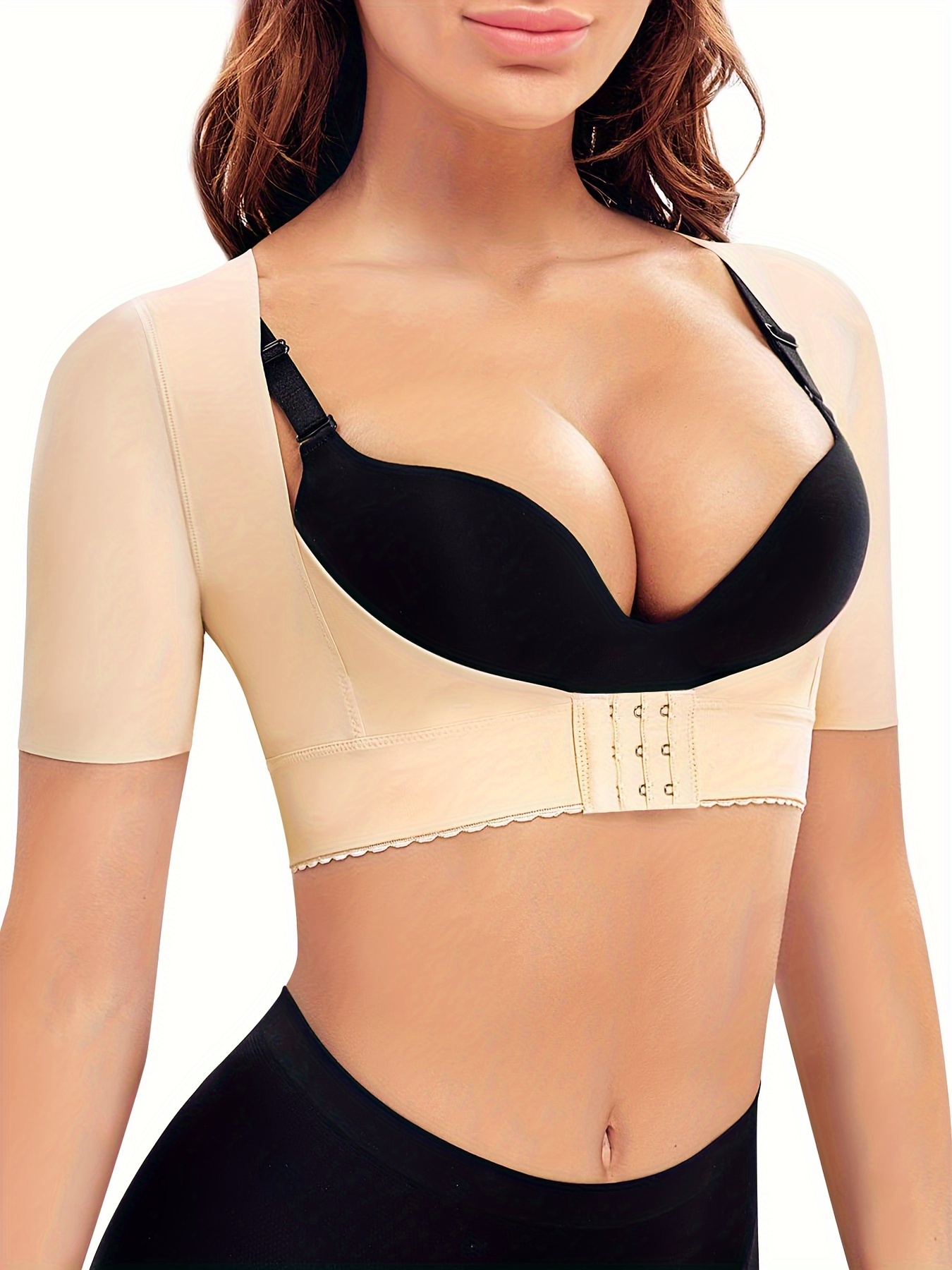 Pretty Comy 2 Pieces Posture Corrector Bra for Women Back Support Chest Up  Shapwear X-Shaper Compression Vest Under Clothes 