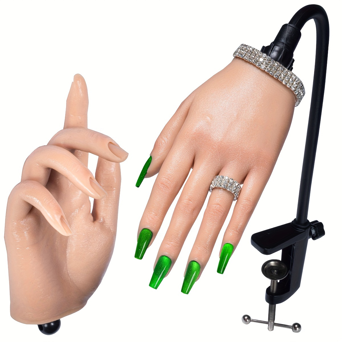 Flexible Silicone Practice Hand for Acrylic Nails Training - Soft and  Bendable Mannequin for Manicure and Fingernail Care