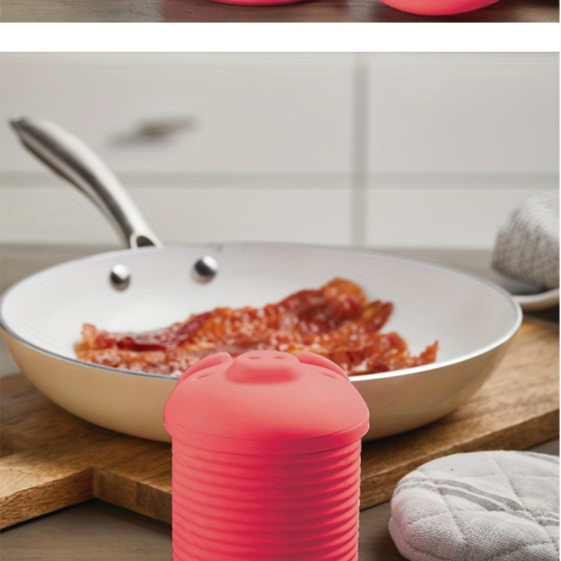 Creative Pig-shaped Silicone Bacon Grease Container - Oil Strainer