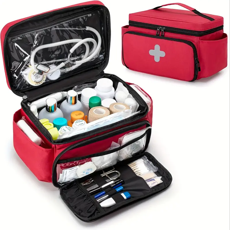 Portable First Aid Tools Storage Bag, Medicine Pill Bottle Organizer For  Home, Office, Car, Travel, Outdoor, Camping, Hiking, Boating And Emergency  (empty Bag) - Temu