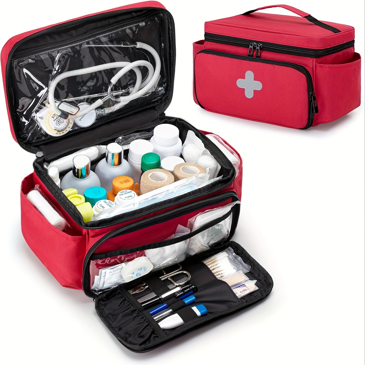 Portable First Aid Tools Storage Bag Organizer for Home Office Car Travel