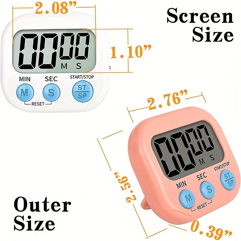 Digital Kitchen Timer, Stainless Steel Kitchen Timer, Strong Magnetic  Backing Stand Cooking Timers For Baking, Portable Countdown Counter  Stopwatch Timer, No Battery, Kitchen Accessaries, Back Tos School Supplies  - Temu