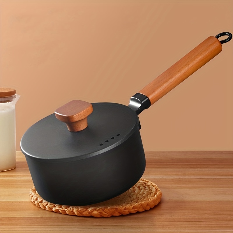 Cast Iron Non stick Soup Pot With Solid Wood Handle Lid - Temu
