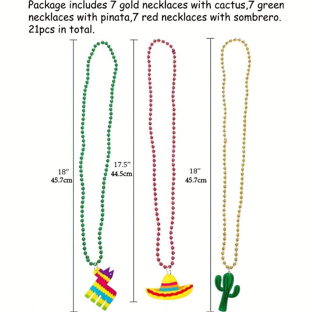 Cinco De Mayo Fiesta Necklaces Bead Mexican Birthday Party - Temu