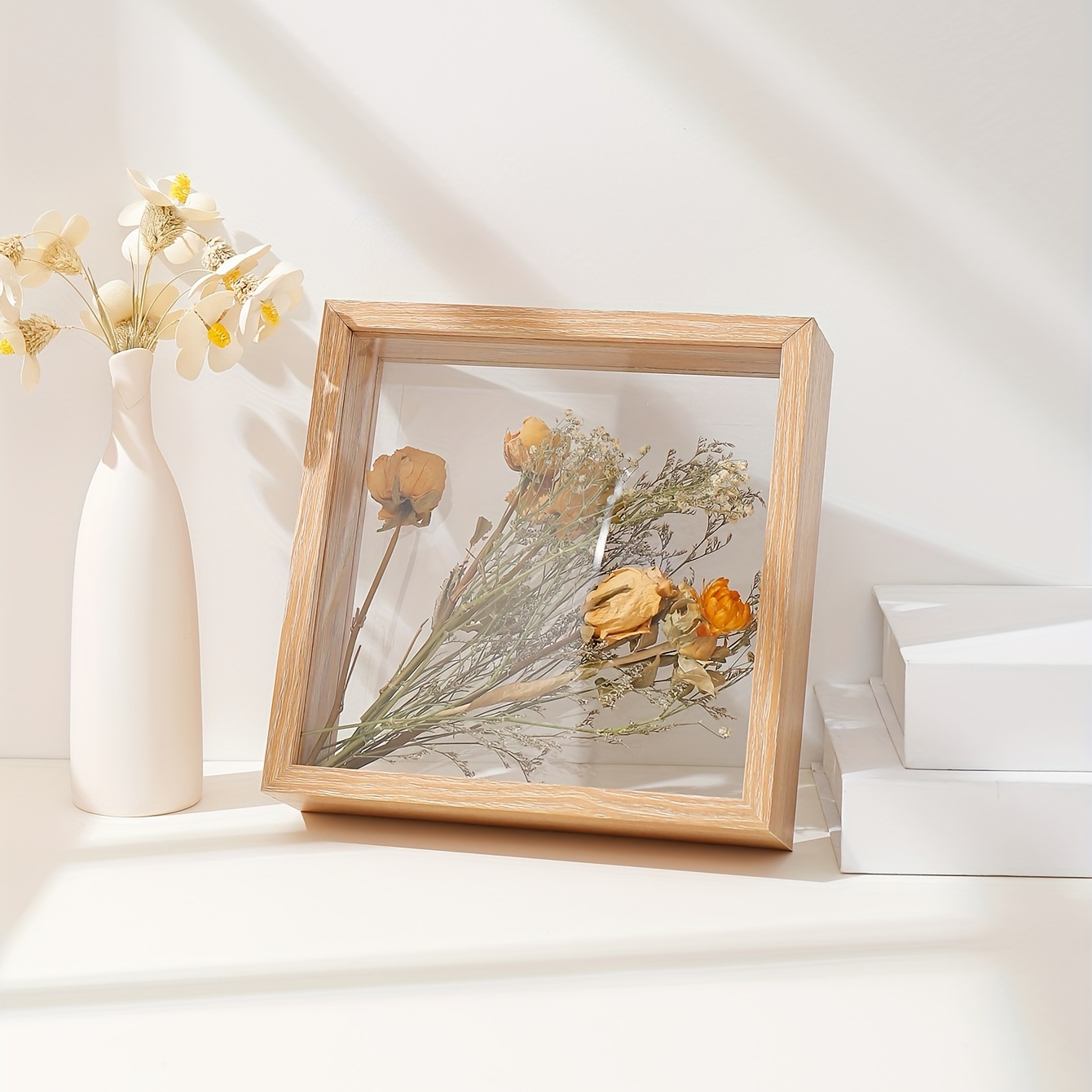 1pc ABS Dried Flower Photo Frame, Minimalist Dried Flower Display Stand For  Home