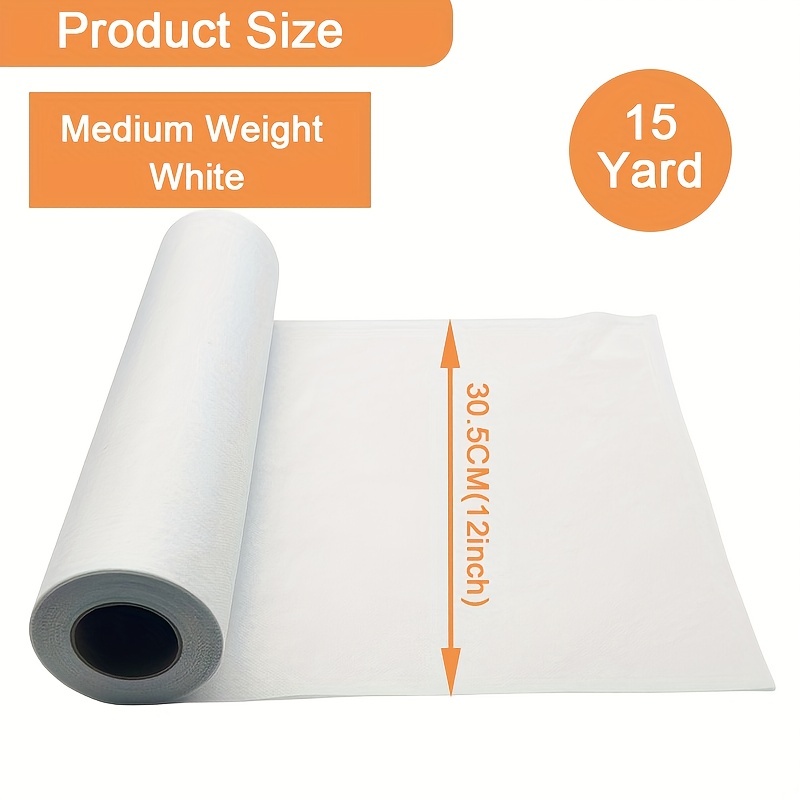 15.7 Inch x 54.7 Yard Iron-On Fusible Interfacing for Sewing- Non-Woven  Lightweight Apparel Interfacing- Fusible Fleece Interfacing for Crafts,  Bags