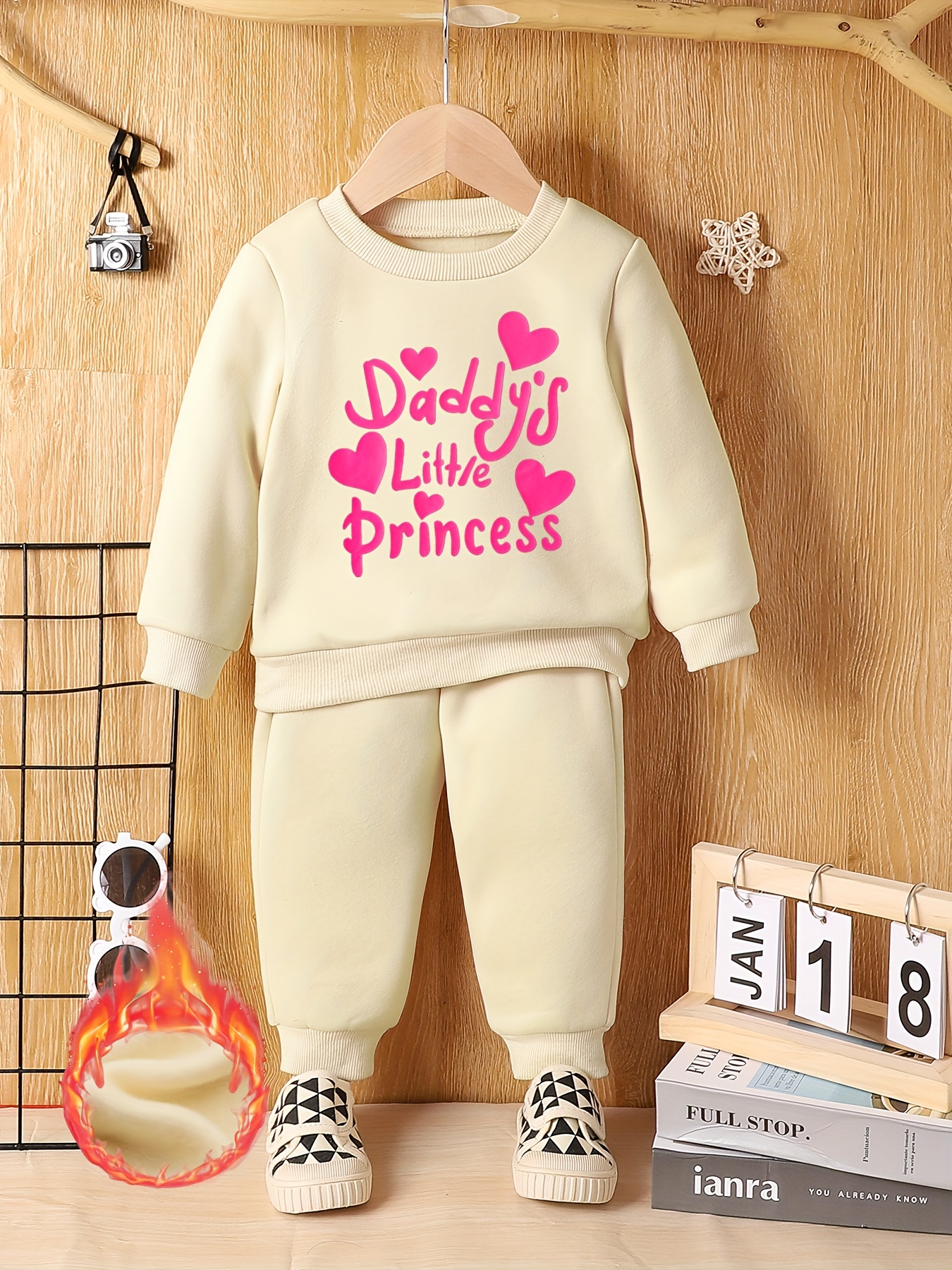 Girls' Comfy Outfits Daddy's Little Princess Print Pullover - Temu