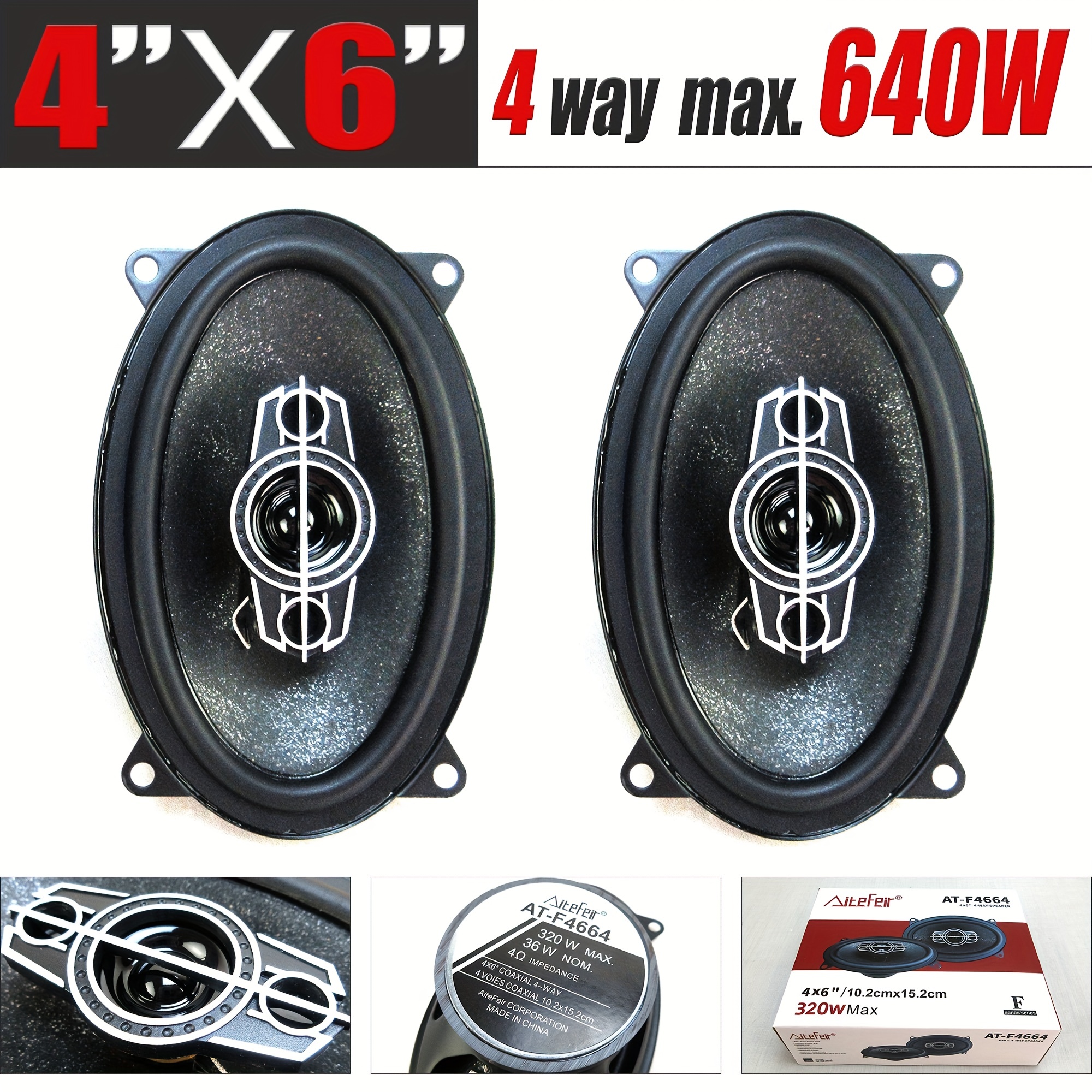 Massive Audio MX4 MX Series 4-Inch 40-Watt-RMS 2-Way Coaxial