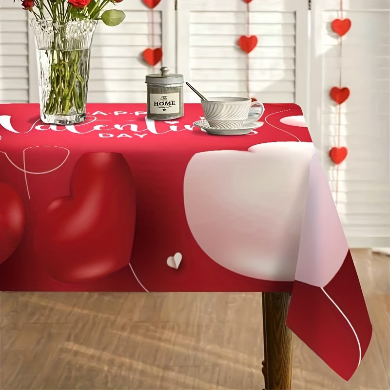 Tovaglia di san valentino Love Sweet Couple Atmosphere decorazione di nozze  Red Love tovaglia impermeabile Nappe De Table Nappe - AliExpress