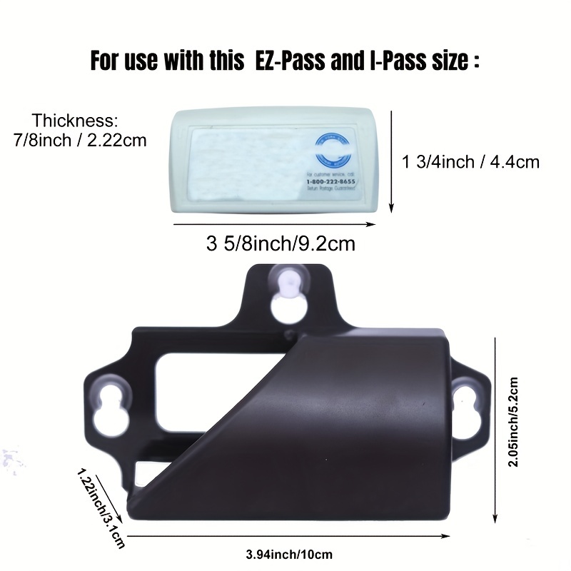 HSTECH EZ Pass/IPass/IZoom Toll Tag Mounting Kit - 8 Pcs (4 Sets) Reclosable Fastener Dual Lock Tape Strips