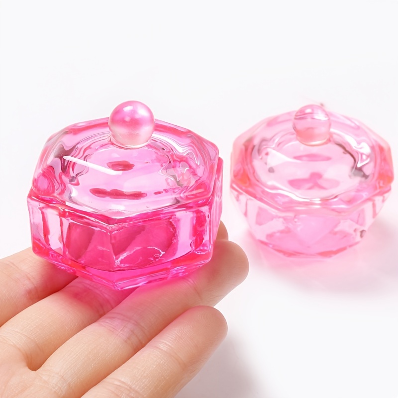 Pink Octagonal/Hexagonal Crystal Cup Acrylic Powder And Liquid