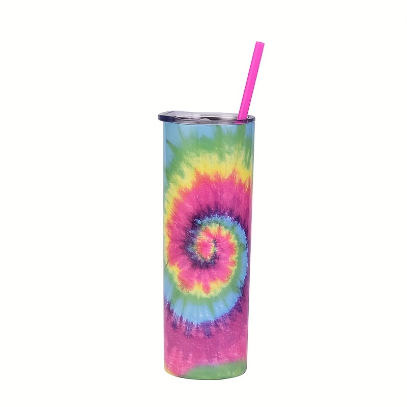 Tie-dye Tumbler With Lid, Stainless Steel Insulated Water Bottle