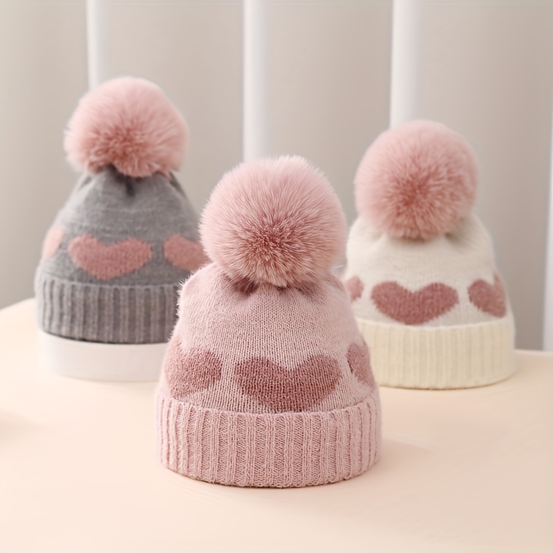 Cute Thick Warm Toddler Knit Beanies Hat Girls Boys Winter - Temu