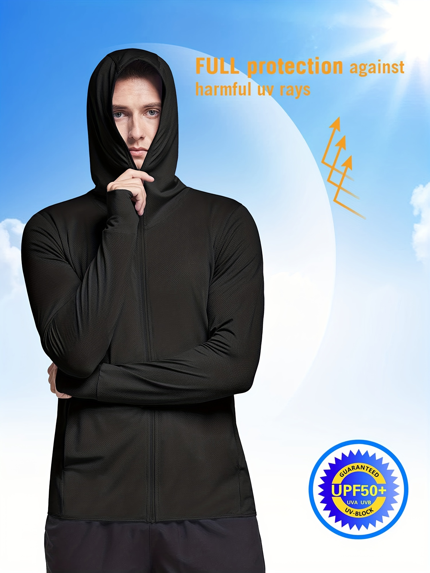 Men's Sun Protection Hooded Jacket Upf 50+ Uv Shirt With - Temu Republic of  Korea