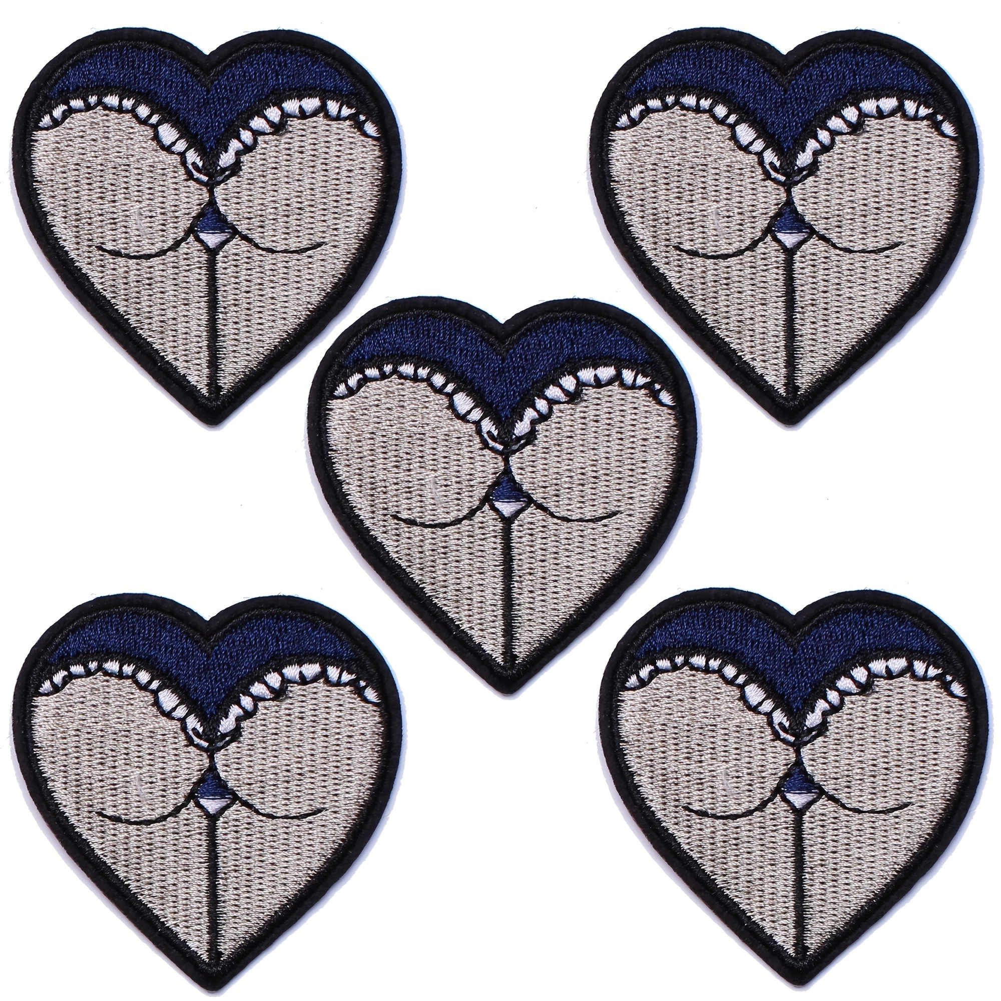  12Pcs Colorful Love Heart Iron on Patches Chenille