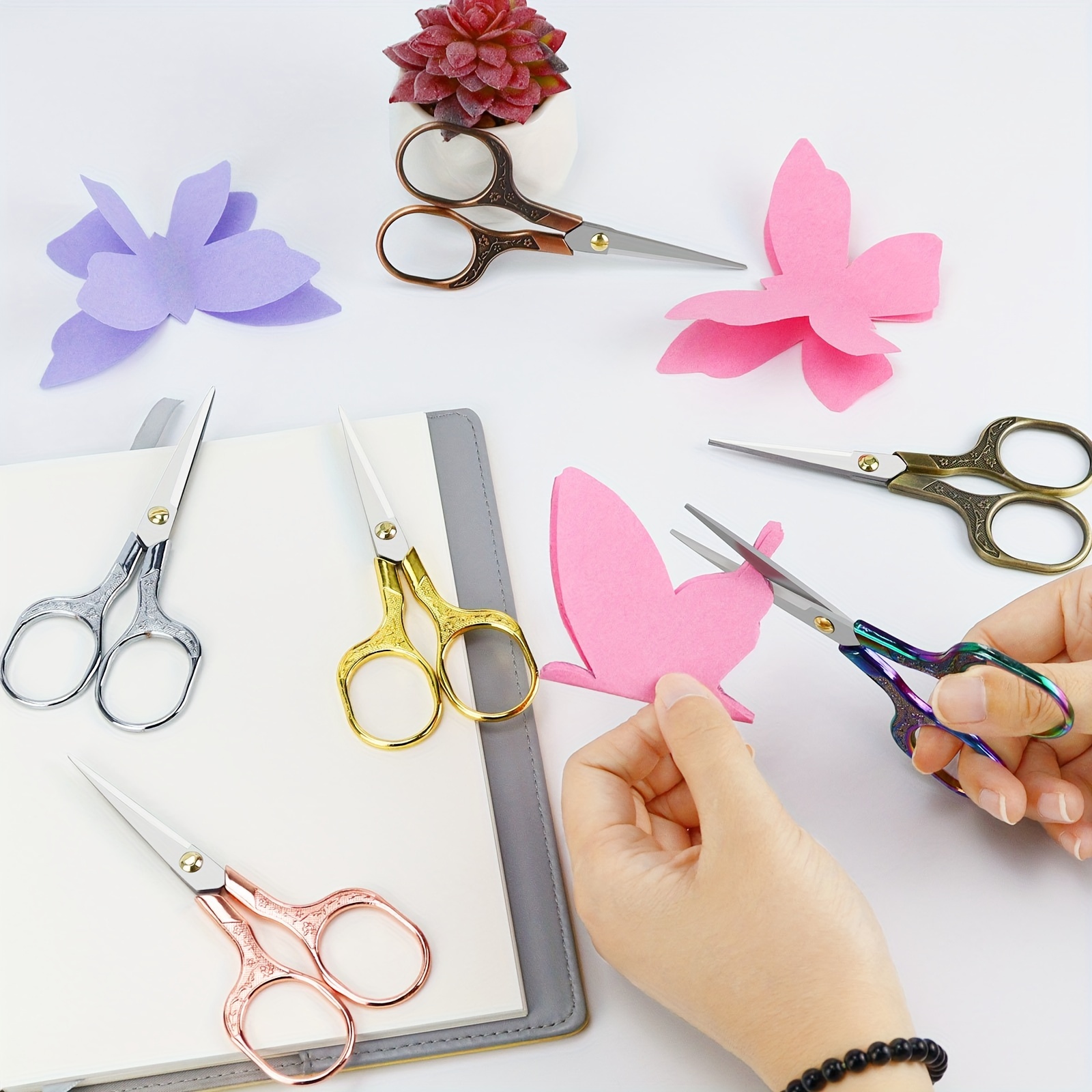 Plum Flower Vintage Scissors Stainless Steel Household - Temu