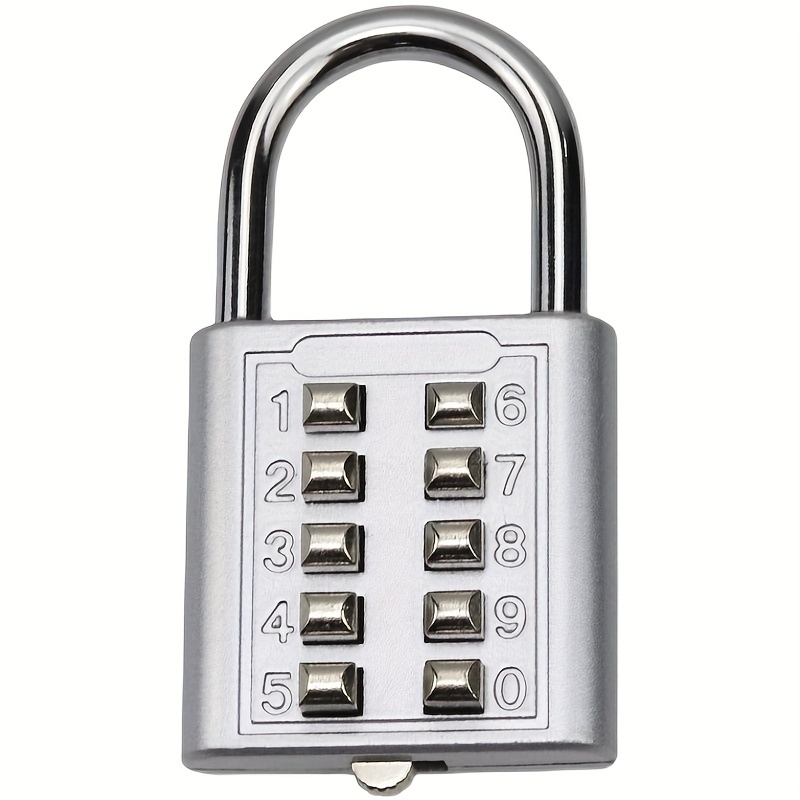 Metal Padlock Lock Tactile Button Combination Padlock 6/8 - Temu