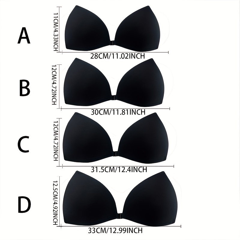 Stick Invisible Bra Front Buckle Push Bra Women's Lingerie - Temu