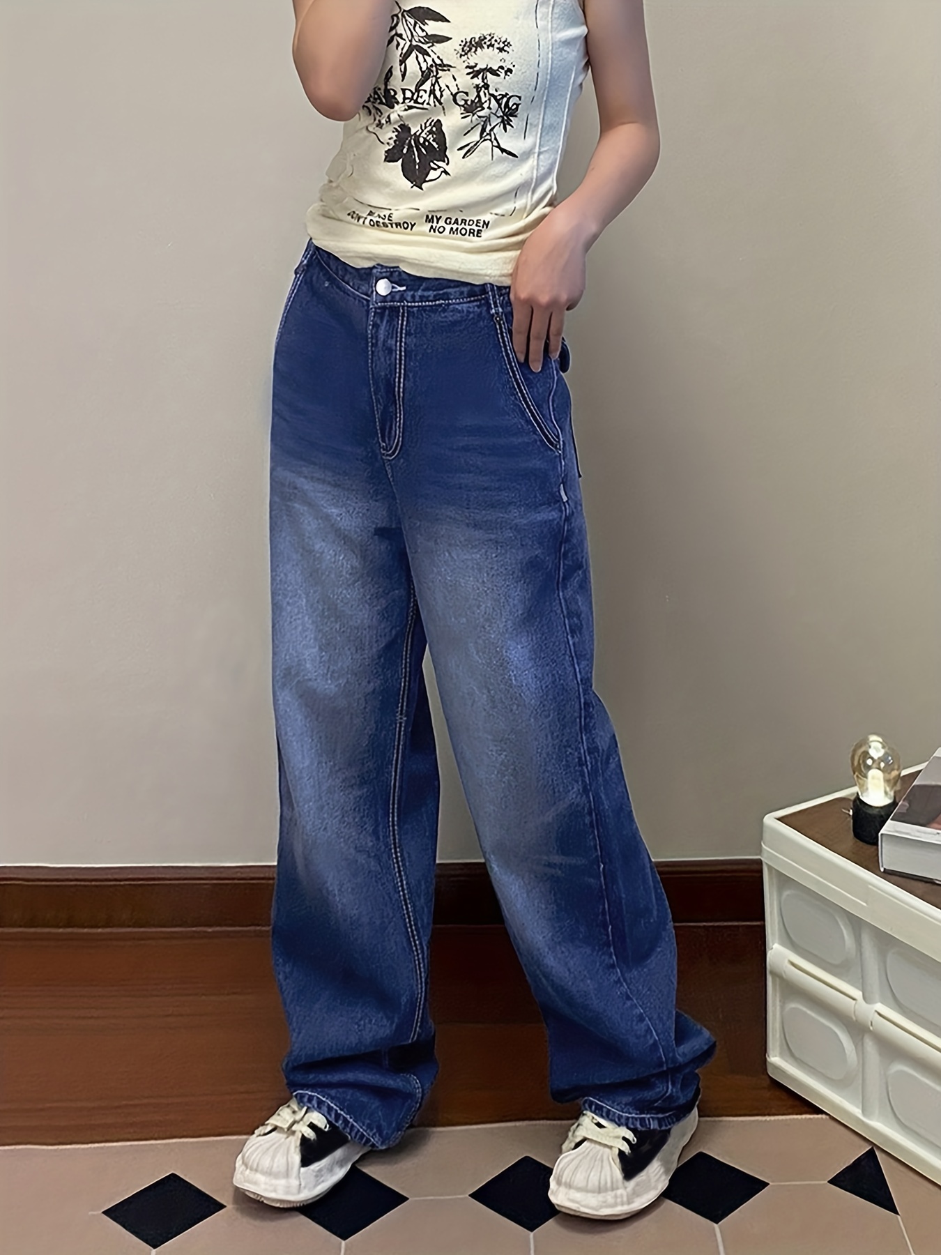 Loose Wide Leg Vintage Long Jeans Pants