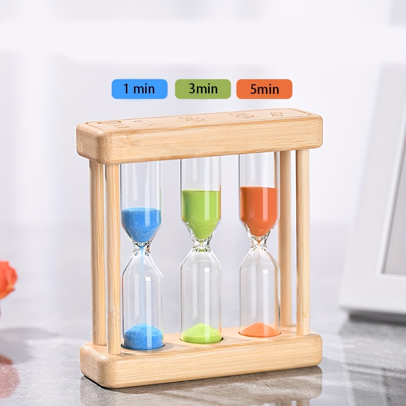

1pc, Three-in-one Timing Hourglass 1 Minute 3 Minutes 5 Minutes Timing Brush Tooth Learning Work Timing Decoration Ornament