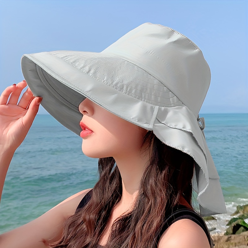 Women's Sun Protection Fishing Hat, Bucket Hat, Sun Hat, Lightweight Breathable Wide Brim with Ponytail Hole for Outdoor Cycling Fishing Hiking,Temu