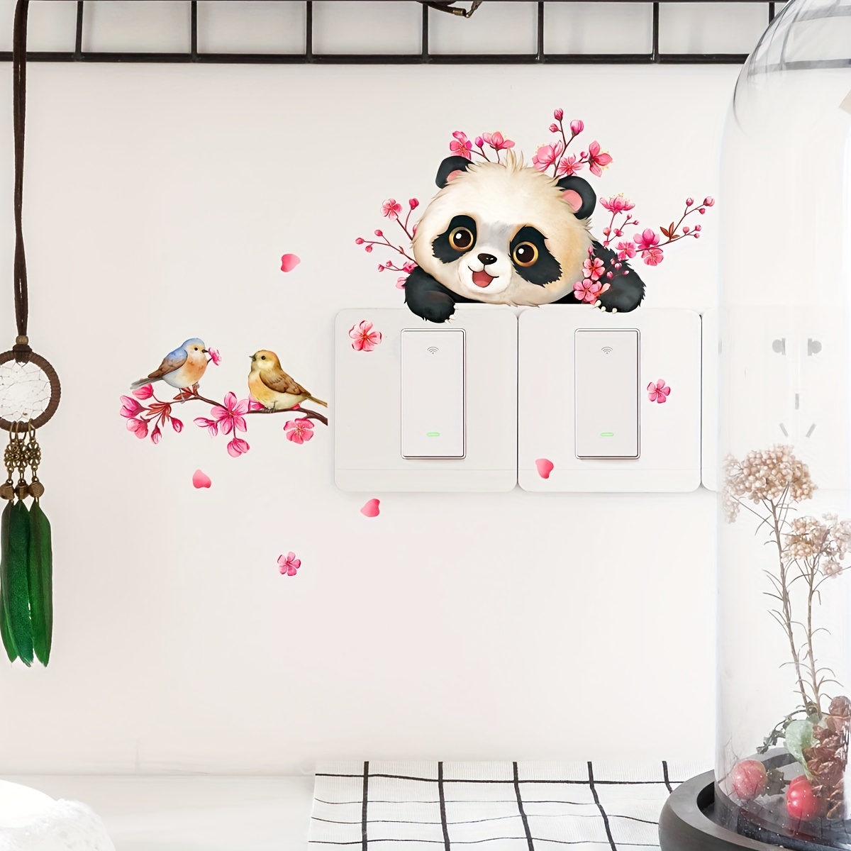 1 Set Pegatinas Pared Arte Ramas Flor Ciruela Panda - Temu Chile