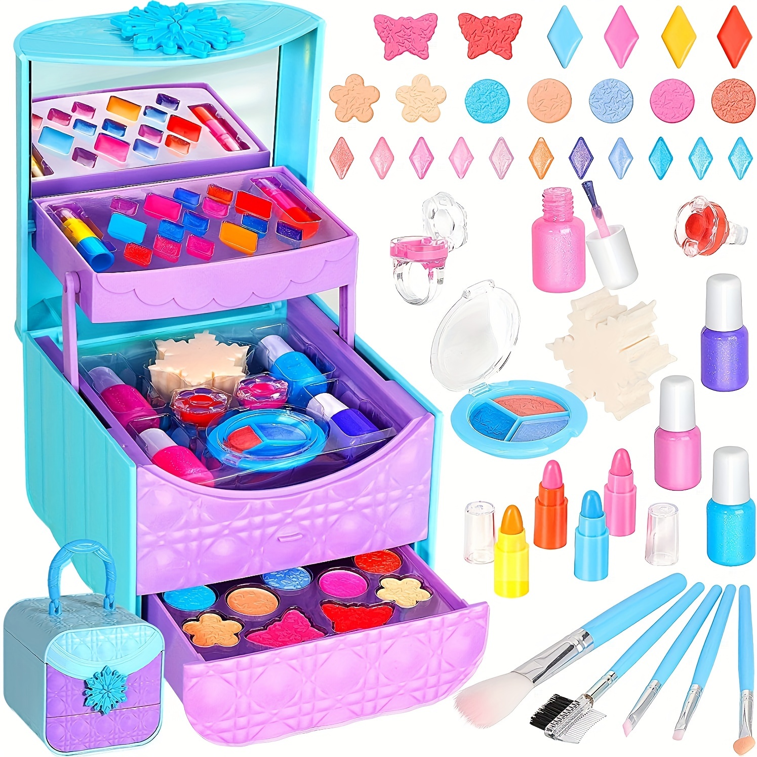Kids Makeup Kit Toys for Girls, Girl Toys Real Washable Makeup