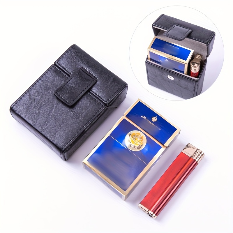 Pu Leather Cigarette Case Men's Cigarette Holder Moisture - Temu