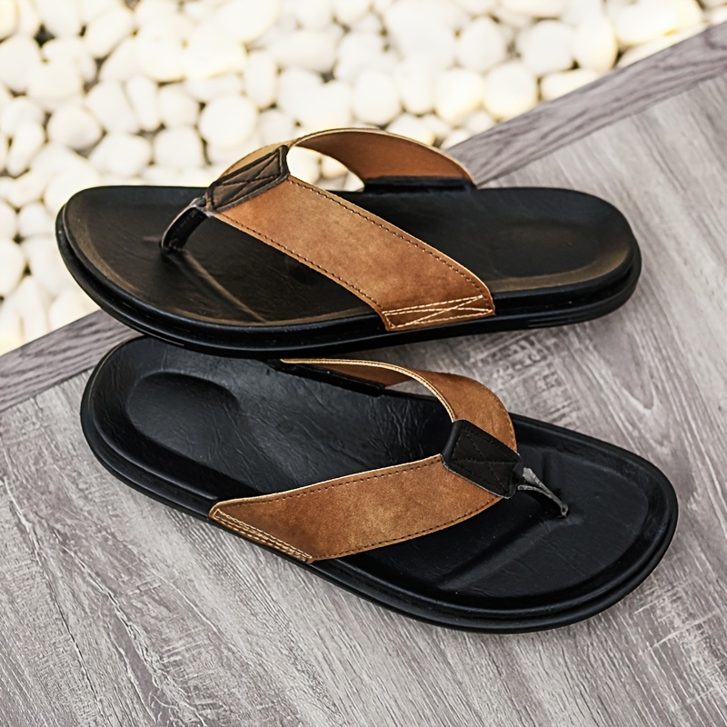 Men's Thong Sandals Non Slip Flip flops Shoes Toe Post Slides