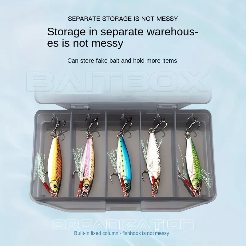 1pc Fishing * Bait Lure Storage Box, Outdoor Durable Large Capacity Divided  Grids Bait Storage Box Fishing Tackle